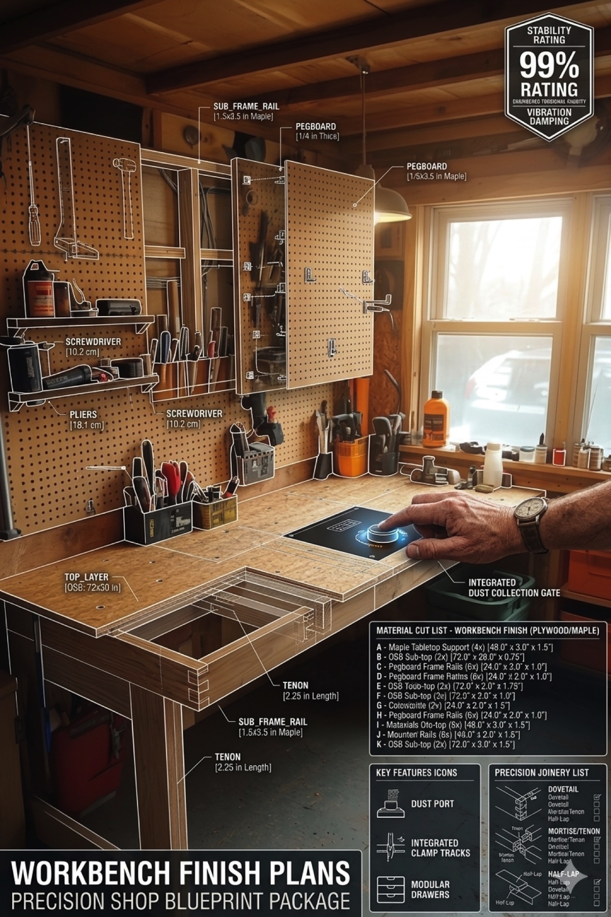 Ultimate DIY 2-Tier Workshop Workbench Plans - Heavy Duty Plywood Project